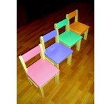 Комплект детских стульчиков цветных из сосны (4 шт)