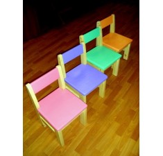 Комплект детских стульчиков цветных из сосны (4 шт)